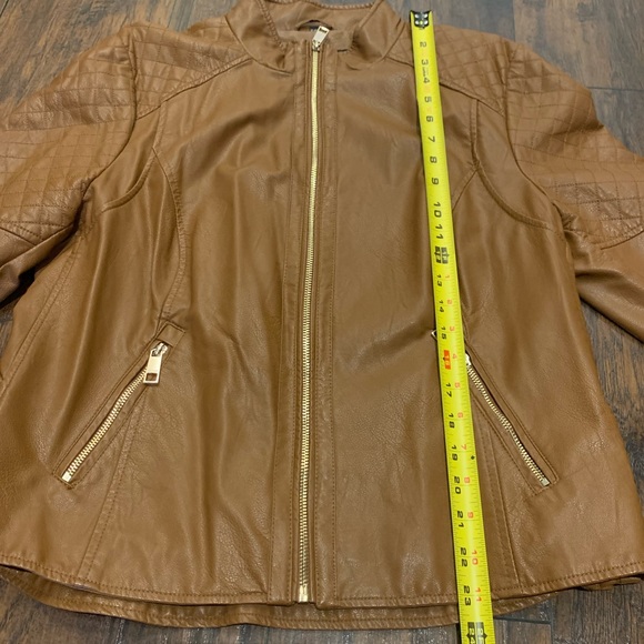 Guess Faux Leather Jacket - Cognac - XL - Picture 8 of 11